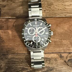Tissot Black and Silver Chronograph Sports Watch
